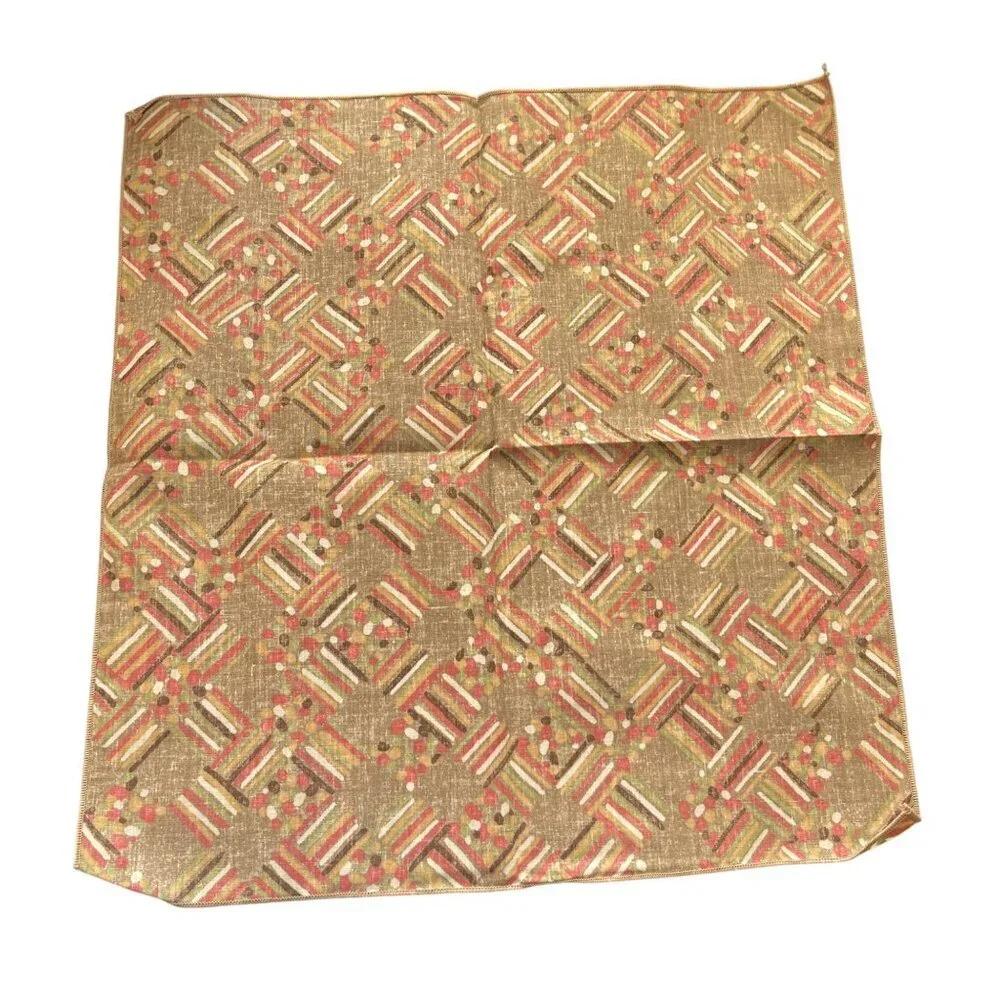 Set of 4 Mauve Pink Taupe Cloth Napkins VTG MCM Upcycle Crafting